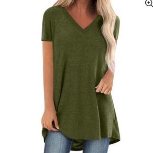 Olive plus size v neck